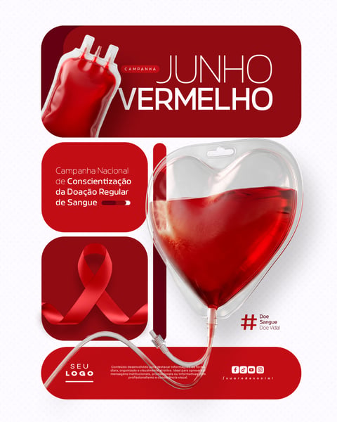 JUNHO VERMELHO CAMPANHA NACIONAL DE CONSCIENTIZAÇÃO DA DOAÇÃO REGULAR DE SANGUE SOCIAL MEDIA PSD EDITÁVEL 4