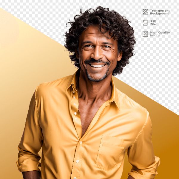 HOMEM COM CAMISA AMARELA