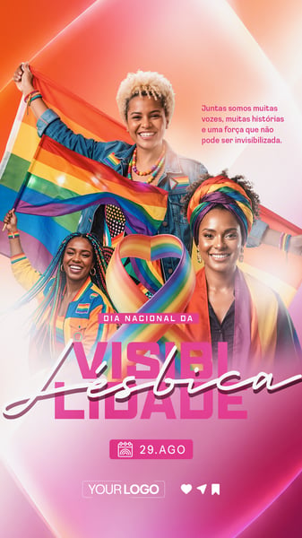 STORY DIA NACIONAL DA VISIBILIDADE LÉSBICA 29 DE AGOSTO SOCIAL MEDIA PSD EDITÁVEL 04