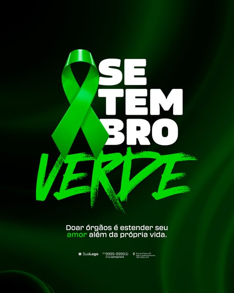 SETEMBRO VERDE DOAÇÃO DE ÓRGÃOS SOCIAL MEDIA PSD EDITÁVEL 10