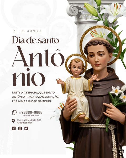 13 DE JUNHO DIA DE SANTO ANTÔNIO