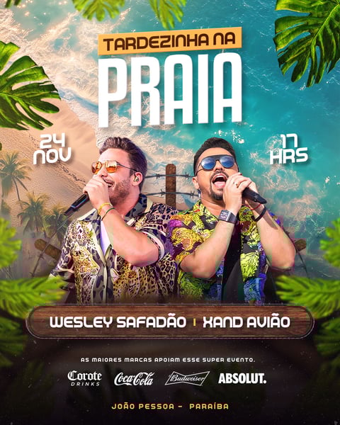 FLYER PARA EVENTO PSD EDITÁVEL FEED ROLÊZINHO NA PRAIA
