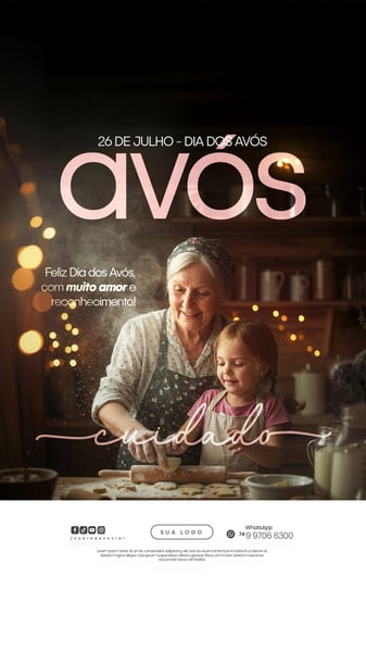 26 DE JULHO - DIA DOS AVÓS FLYER SOCIAL MEDIA PSD EDITÁVEL