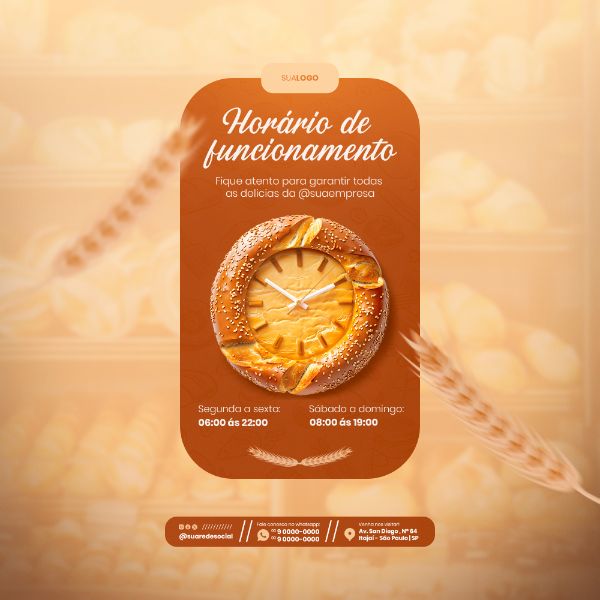 HORÁRIO DE FUNCIONAMENTO PADARIA PANIFICADORA SOCIAL MEDIA FEED