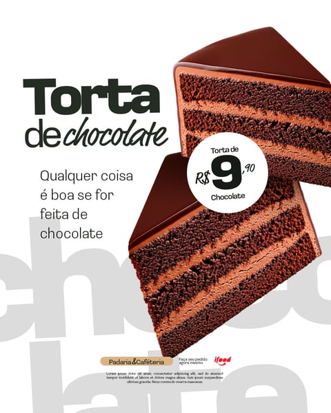 TORTA DE CHOCOLATE PSD EDITÁVEL