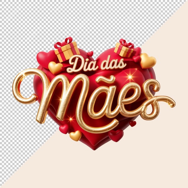 SELO 3D DIAS DAS MÃES PNG SEM FUNDO