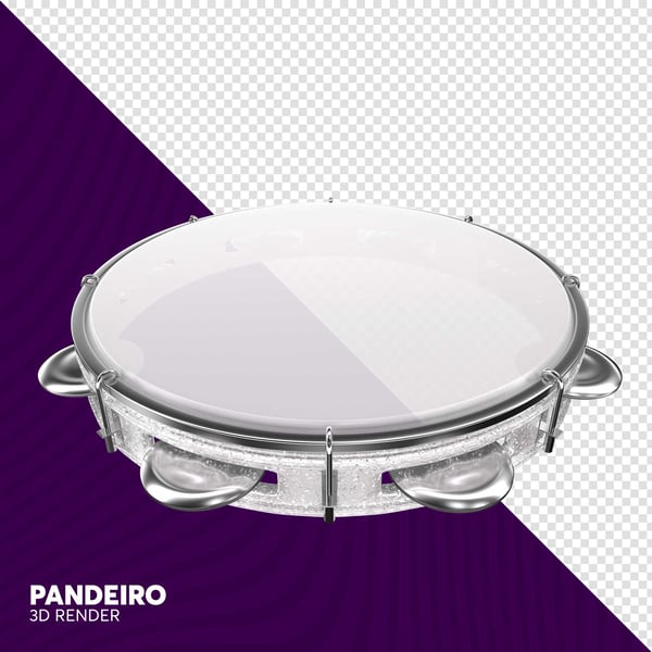 ELEMENTO 3D PANDEIRO CARNAVAL PNG
