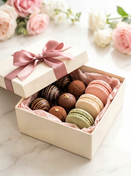CAIXA DE PRESENTE ABERTA COM DOCES DENTRO 3