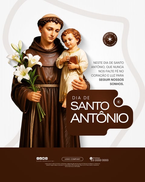 DIA DE SANTO ANTÔNIO ARTE SOCIAL MEDIA PSD EDITÁVEL 1