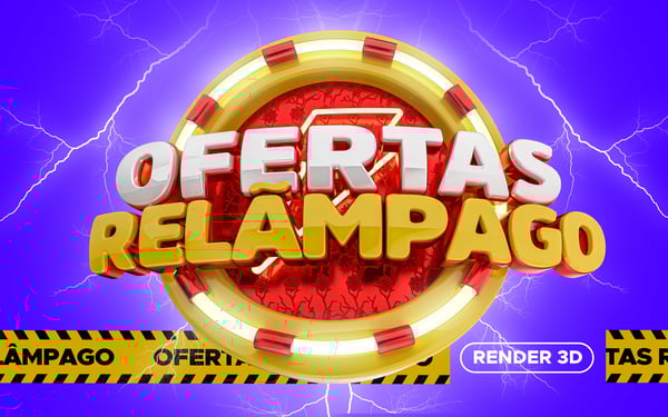 SELO 3D SUPERMERCADO OFERTAS RELAMPAGO PNG