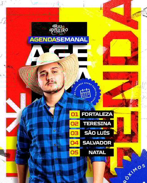 AGENDA DE SHOWS BIU DO PISEIRO AGENDA MENSAL E SEMANAL