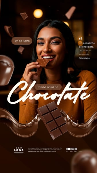 DIA MUNDIAL DO CHOCOLATE 7 DE JULHO SOCIAL MEDIA POST