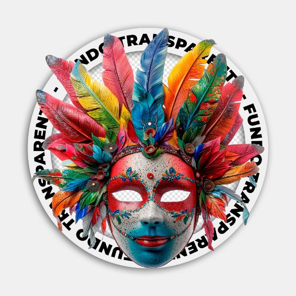 MÁSCARA COLORIDA | CARNAVAL | IMAGEM SEM FUNDO | PSD EDITÁVEL