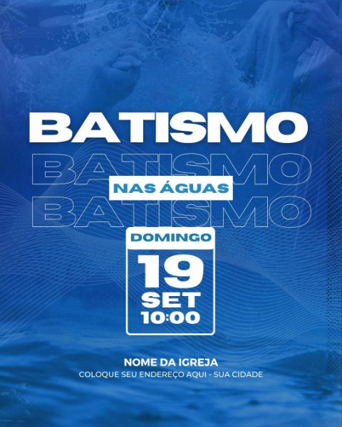 ARTE GOSPEL - BATISMO - CANVA