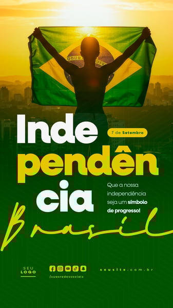 INDEPENDÊNCIA DO BRASIL 7 DE SETEMBRO STORY SOCIAL MEDIA EDITÁVEL
