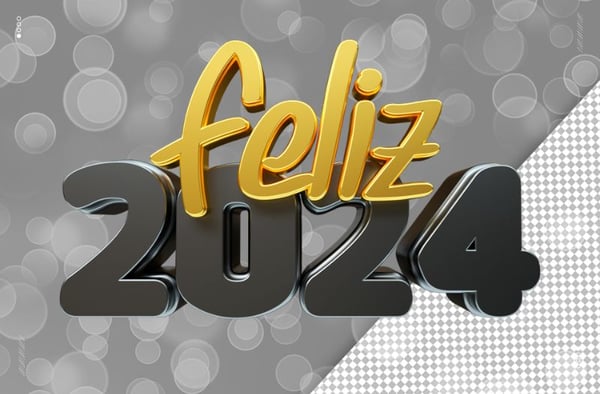 SELO 3D FELIZ ANO NOVO 2024