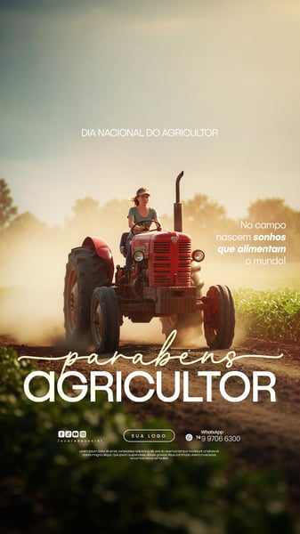 28 DE JULHO - DIA NACIONAL DO AGRICULTOR FLYER SOCIAL MEDIA PSD EDITÁVEL