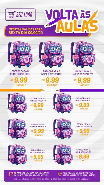 FOLHETO VOLTA AS AULAS: MATRÍCULAS ABERTAS 9 PRODUTOS