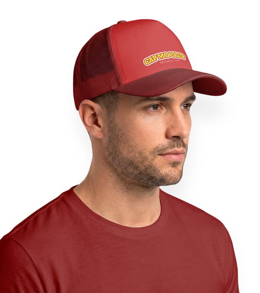 HOMEM DE BONÉ PSD EDITÁVEL MOCKUP
