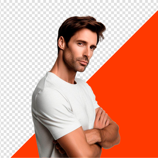 HOMEM MADURO  DE BRAÇOS CRUZADOS