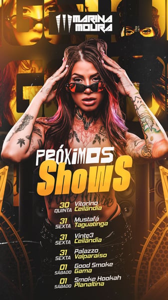 FLYER ARTISTA AGENDA DE SHOWS AGENDA SEMANAL PSD EDITÁVEL