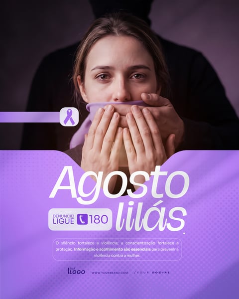 AGOSTO LILÁS CAMPANHA COMBATE À VIOLÊNCIA CONTRA A MULHER SOCIAL MEDIA PSD EDITÁVEL 4