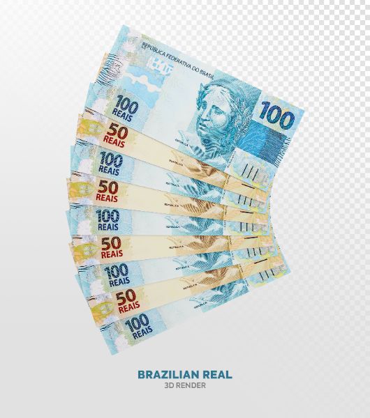 NOTAS DE 100 E 50 REAIS ELEMENTO 3D REALISTA