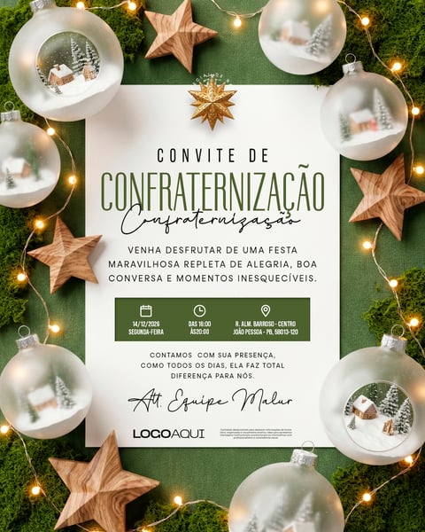 CONVITE DE CONFRATERNIZAÇÃO SOCIAL MEDIA FLYER PSD EDITÁVEL