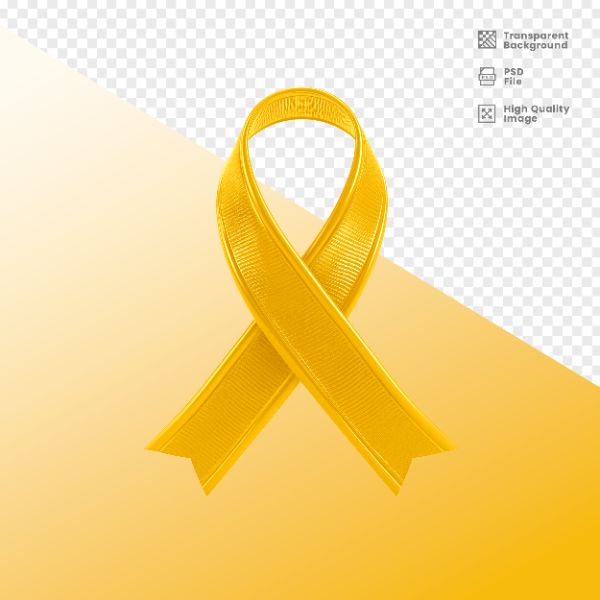 ELEMENTO 3D PARA COMPOSIÇÃO FITA AMARELA LUTA CONTRA O CÂNCER