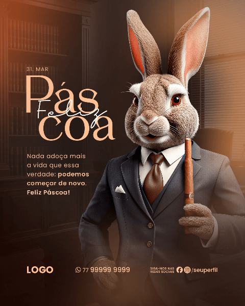 PÁSCOA 31 DE MARÇO - SOCIAL MEDIA PARA ADVOCACIA