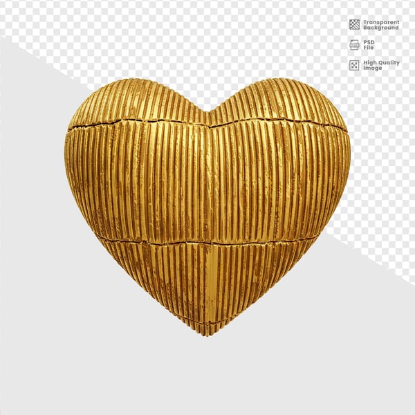 ELELEMENTO 3D DOURADO CORAÇÃO 1