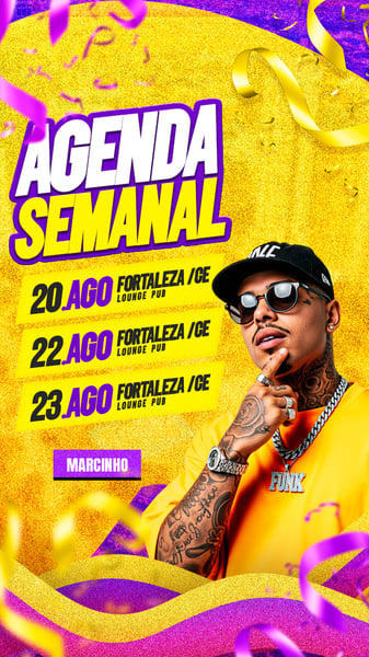 FLYER PARA EVENTOS 2026 AGENDA DE SHOWS MC MARCINHO STORY