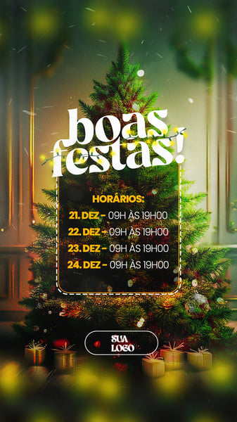 FELIZ NATAL 25 DE DEZEMBRO AVISO INFORME HORÁRIO COMUNICADO SOCIAL MEDIA PSD EDITÁVEL