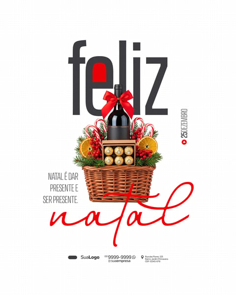 FEED FELIZ NATAL 25 DE DEZEMBRO SOCIAL MEDIA 1 PSD EDITÁVEL