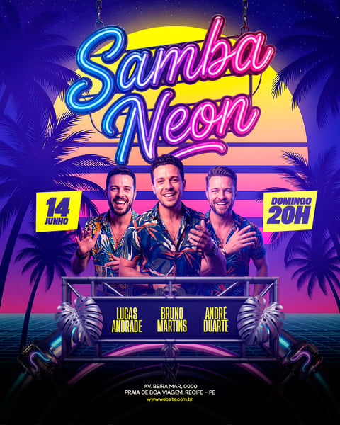 FLYER DE SHOWS SAMBA NEON FEED 222