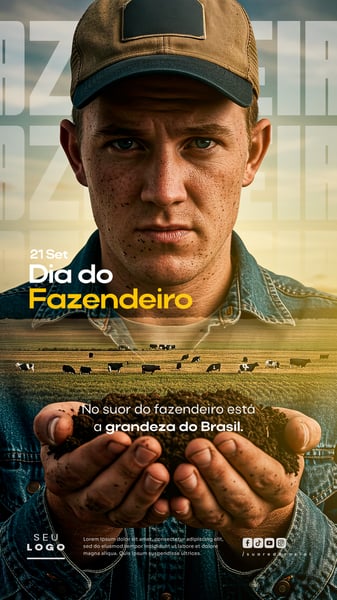 DIA DO FAZENDEIRO 21 DE SETEMBRO SOCIAL MEDIA PSD EDITÁVEL STORY 3