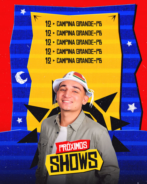 FLYER DE SÃO JOÃO PSD EDITÁVEL FEED AGENDA JOÃO GOMES