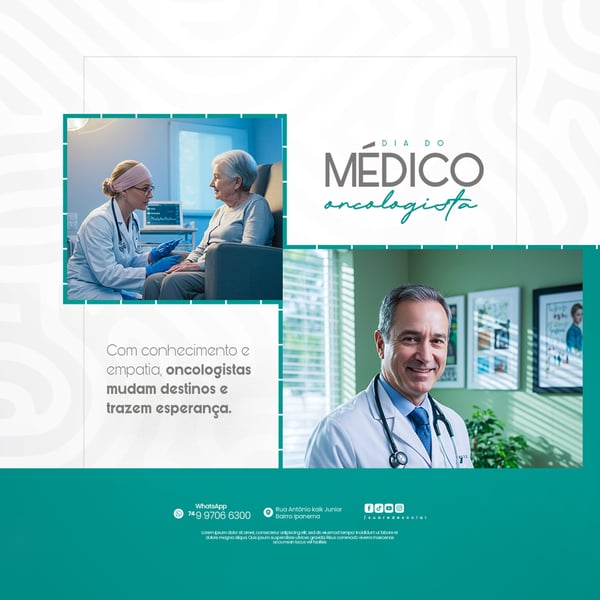 09 DE JULHO - DIA DO MÉDICO ONCOLOGISTA - FLYER SOCIAL MEDIA PSD EDITÁVEL
