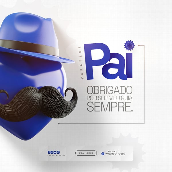 FELIZ DIA DOS PAIS 10 DE AGOSTO SOCIAL MEDIA FEED PSD EDITÁVEL 7