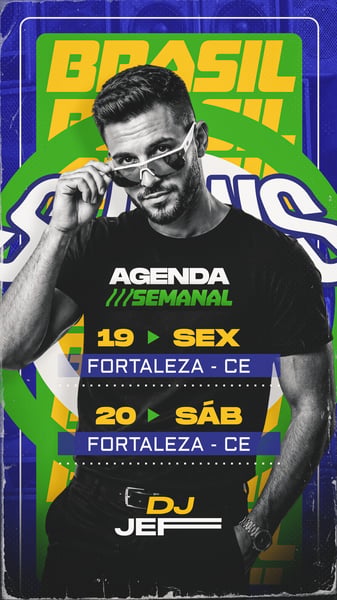 21 FLYER AGENDA SEMANAL COPA DO MUNDO BRASIL STORY PSD EDITÁVEL