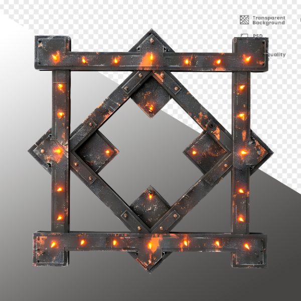 ELEMENTE DE FERRO COM LUZ - ELEMENTO 3D PARA COMPOSIÇÃO - IRON