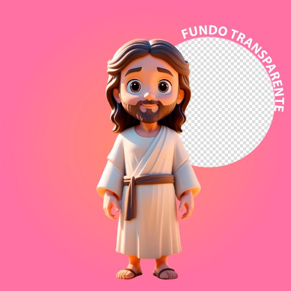 ILUSTRAÇÃO 3D DE JESUS CRISTO COM FUNDO TRANSPARENTE