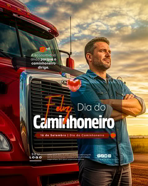 DIA DO CAMINHONEIRO 16 DE SETEMBRO SOCIAL MEDIA PSD EDITÁVEL 8