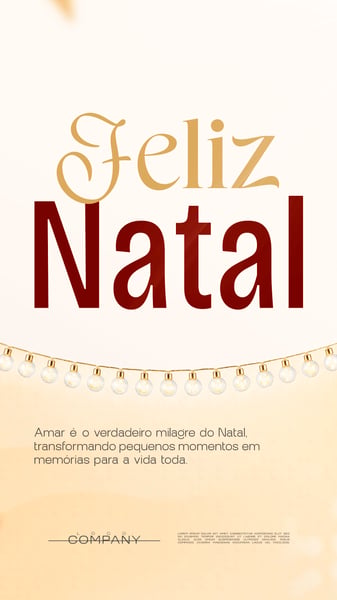 FELIZ NATAL LUZES DOURADAS SOCIAL MEDIA FLYER PSD EDITÁVEL STORY