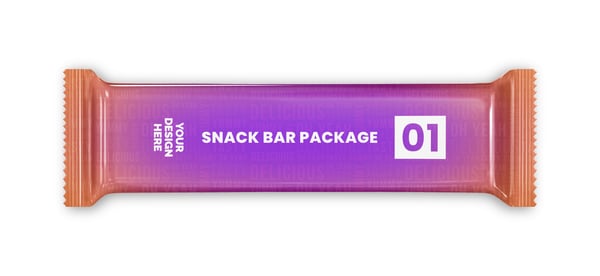 EMBALAGEM BRILHANTE DE LANCHE PSD EDITÁVEL MOCKUP