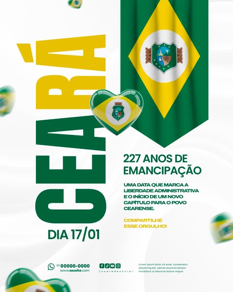 ANIVERSÁRIO DO ESTADO DO CEARÁ 17 DE JANEIRO SOCIAL MEDIA PSD EDITÁVEL 3