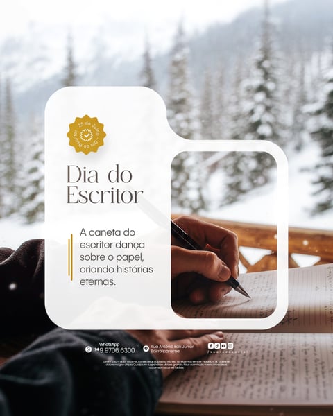 25 de Julho DIA DO ESCRITOR FLYER SOCIAL MEDIA PSD EDITÁVEL FEED 13