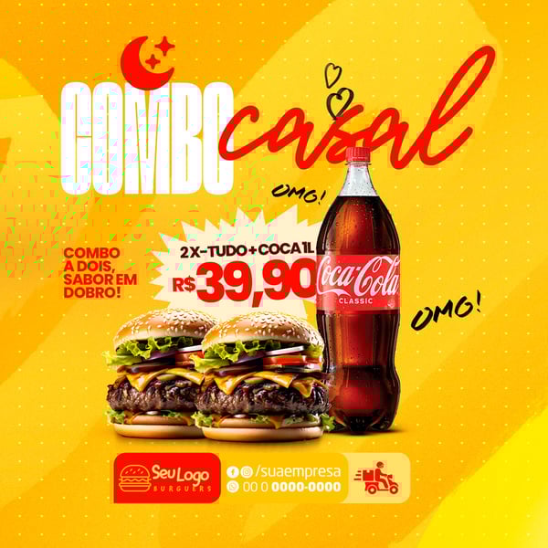 FLYER SOCIAL MEDIA COMBO CASAL FEED PSD EDITÁVEL