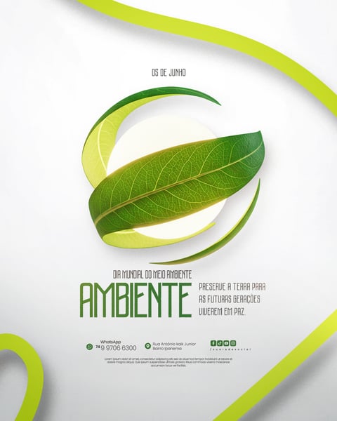 05 DE JUNHO - DIA MUNDIAL DO MEIO AMBIENTE SOCIAL MEDIA PSD EDITÁVEL
