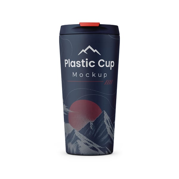 COPO DE PLÁSTICO PSD EDITÁVEL MOCKUP